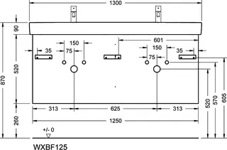 sanibel-Waschtisch-Unterbau 2.0 FLEX WXBF125 1250mm 2 Schubl/2 Auszüge Basaltgrau – Bild 3