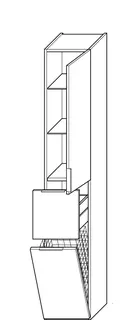 sanibel-Hochschrank 2.0 FLEX HSKV035R rechts 350x1760mm Basaltgrau – Bild 2