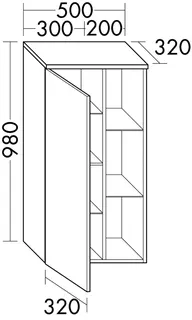 sanibel-Mittelschrank 2.0 FLEX UHGZ050L links 500x980mm Basaltgrau – Bild 2