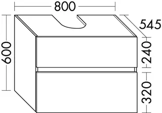 sanibel-Waschtisch-Unterbau FLEX PLUS WYBP080 zu Konsole 800x600x545mm Weiß Matt – Bild 2