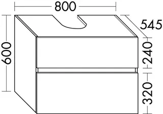 sanibel-Waschtisch-Unterbau FLEX PLUS WYBP080 zu Konsole 800x600x545mm Basaltgrau – Bild 2