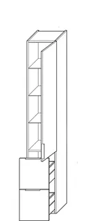 sanibel-Hochschrank 2.0 FLEX HSBC045R rechts 450x1760mm Basaltgrau – Bild 2