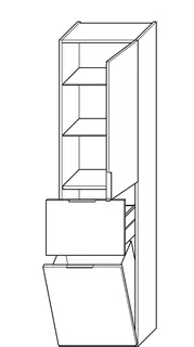 sanibel-Hochschrank 2.0 FLEX HSKV045R rechts 450x1760mm Basaltgrau – Bild 2