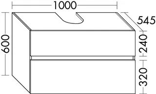 sanibel-Waschtisch-Unterbau FLEX PLUS WYBP100 zu Konsole 1000x600x545mm Eiche Urban – Bild 2