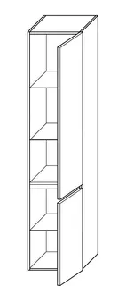 sanibel-Hochschrank FLEX PLUS HSPC040R rechts 400x1760mm Schilf Lack – Bild 2