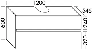 sanibel-Waschtisch-Unterbau FLEX PLUS WYBP120 zu Konsole 1200x600x545mm Weiß Matt – Bild 2