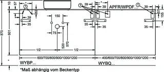 sanibel-Waschtisch-Unterbau FLEX PLUS WYBP080 zu Konsole 800x600x545mm Schilf Lack – Bild 3