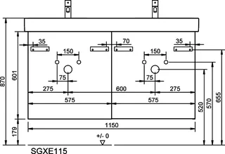 sanibel-Waschtisch-Unterbau FLEX PLUS SGXE115 1150mm 2 Schubl/2 Auszüge Basaltgrau – Bild 3