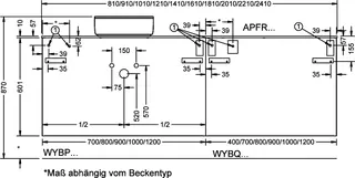 sanibel-Waschtisch-Unterbau FLEX PLUS WYBP100 zu Konsole 1000x600x545mm Dunkelgrau Lack – Bild 3