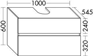sanibel-Waschtisch-Unterbau FLEX PLUS WYBP100 zu Konsole 1000x600x545mm Anthrazit Lack – Bild 2