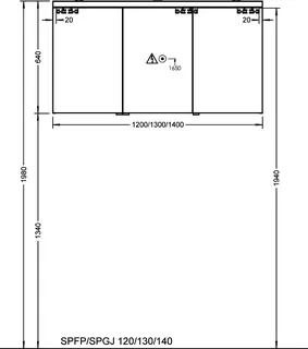 sanibel-Spiegelschrank 2.0 FLEX SPFP130L LED 1300x640mmx180mm Basaltgrau – Bild 3