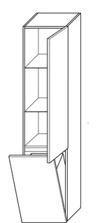 sanibel-Hochschrank FLEX PLUS HSPG040R rechts 400x1760mm Schilf Lack – Bild 2