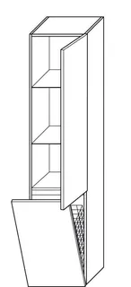 sanibel-Hochschrank FLEX PLUS HSPG040R rechts 400x1760mm Salbeigrau Lack – Bild 2