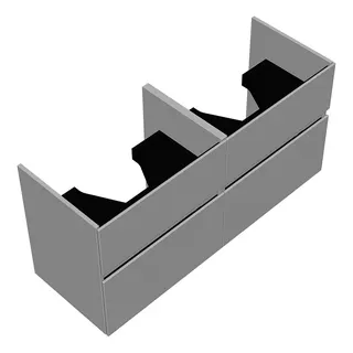 sanibel-Waschtisch-Unterbau FLEX PLUS SGXG125 1250mm 2 Schubl/2 Auszüge Weiß Glänzend