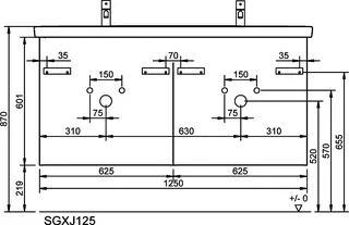 sanibel-Waschtisch-Unterbau FLEX PLUS SGXJ125 1250mm 2 Schubl/2 Auszüge Weiß Matt – Bild 3