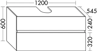 sanibel-Waschtisch-Unterbau FLEX PLUS WYBP120 zu Konsole 1200x600x545mm Anthrazit Lack – Bild 2
