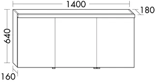 sanibel-Spiegelschrank 2.0 FLEX SPFP140R LED 1400x640mmx180mm Basaltgrau – Bild 2