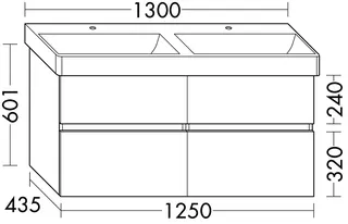 sanibel-Waschtisch-Unterbau FLEX PLUS SGXG125 1250mm 2 Schubl/2 Auszüge DunkelgrauLack – Bild 2