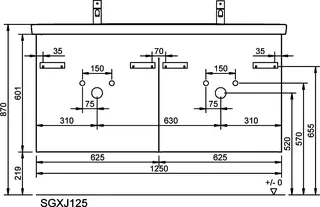 sanibel-Waschtisch-Unterbau FLEX PLUS SGXJ125 1250mm 2 Schubl/2 Auszüge Schilf Lack – Bild 3