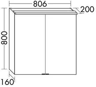 sanibel-Spiegelschrank FLEX PLUS SPUH080 LED 806x800x200mm verspiegelt – Bild 2