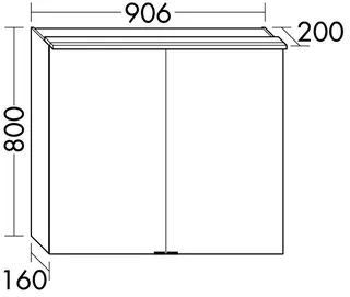 sanibel-Spiegelschrank FLEX PLUS SPUH090 LED 906x800x200mm verspiegelt – Bild 2