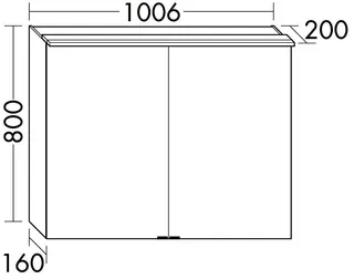 sanibel-Spiegelschrank FLEX PLUS SPUH100 LED 1006x800x200mm verspiegelt – Bild 2