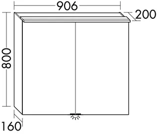 sanibel-Spiegelschrank FLEX PLUS SPUI090 LED-Waschtisch 906x800x200mm verspiegelt – Bild 2