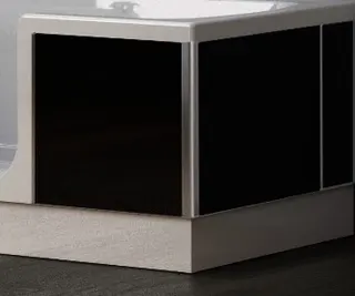 Kinedo Duo Glasverkleidung Nische 160x75 Glas schwarz 2 Frontpaneele – Bild 2
