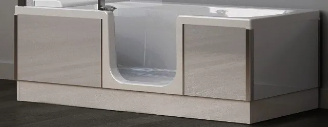 Kinedo Duo Glasverkleidung Wand 180x80 Glas weiß 2 Front u 2 Seitenpaneele