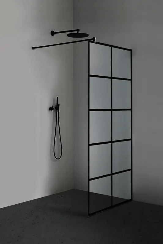 Inloop Black Series Black Cross 1200x2100mm Beschlag schwarz