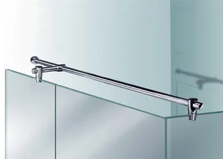 SP Haltestange eckig Glas Wand, T Stück chrom, 1000mm + T-Stk. 100 mm