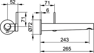 Keuco EHM-Waschtisch-Mischer UP Edition 400 51516, Wandm., Ausl. 243 mm, verchromt – Bild 2