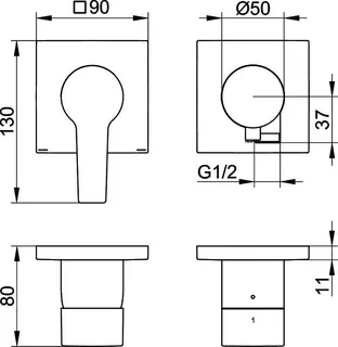 Keuco EHM Set UP E11 51151, 2-W m.Schlauchan. verchr. – Bild 2