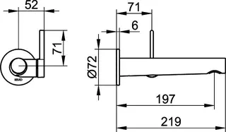 Keuco EHM-Waschtisch-Mischer UP Edition 400 51516, Wandm., Ausl. 197 mm, verchromt – Bild 2