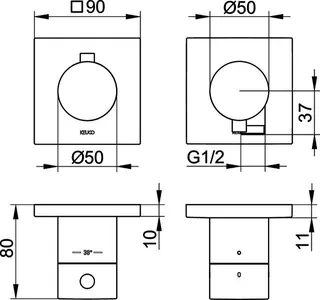 Keuco THM Set UP E11 51153, 2-W m.Schlauchan. verchr. – Bild 2