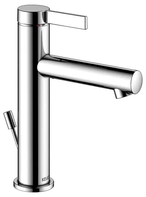 Keuco EHM-Waschtisch-Mischer 130 IXMO 59501, m.Zug.-Ablgrt. Pure, Rosette rd. verchr.