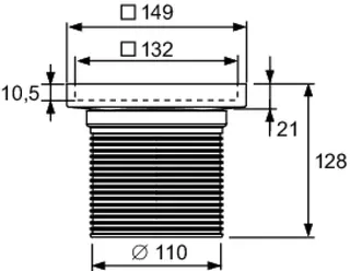 comfort-Rostrahmen Edelstahl 150 x 150 mm inkl. Fliesenmulde plate – Bild 5
