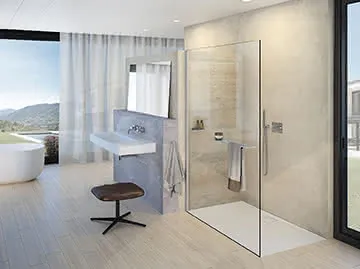 Seitenwand alleinstehend 10mm 110,H:2000 design4YOU, silberhochglanz, klar