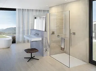 Seitenwand alleinstehend 10mm 110,H:2000 design4YOU, silberhochglanz, klar