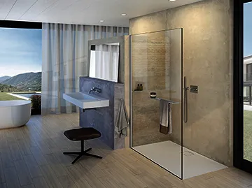 Seitenwand alleinstehend 10mm 130,H:2000 design4YOU, Black Edition klar AP