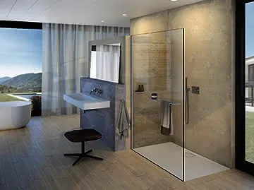 Seitenwand alleinstehend 10mm 110,H:2000 design4YOU silber matt klar