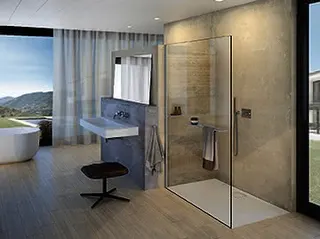 Seitenwand alleinstehend 10mm 110,H:2000 design4YOU silber matt klar