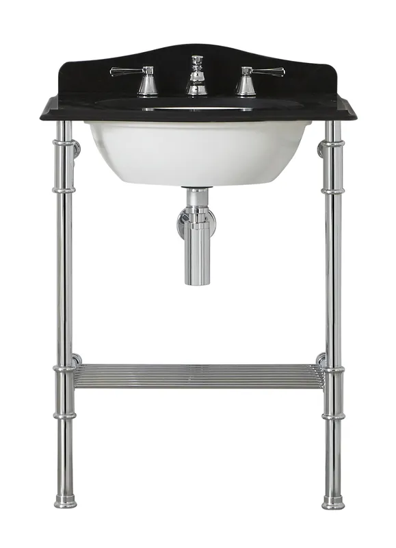 Vaillant Metallo 61 Quartz Waschbeckenständer Quartz Top in Schwarz. 3 gebohrte Löcher