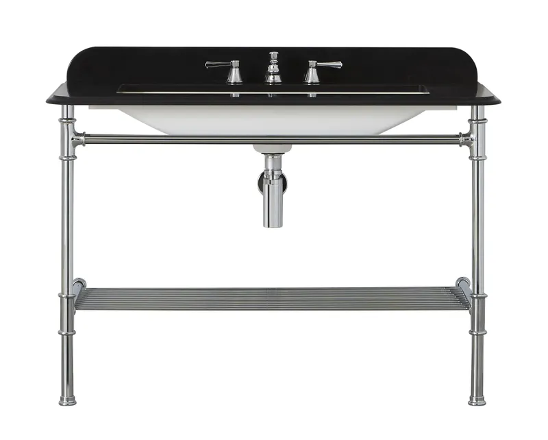 Vaillant Metallo 113 Quartz Waschbeckenständer Quartz Top in Schwarz. 3 gebohrte Löcher