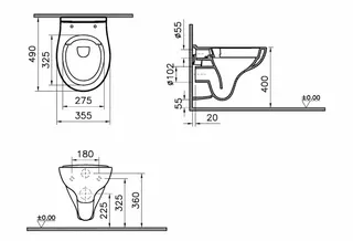 sanibel 3001-Wand-Tiefspülkl. kompakt A23 spülrandlos S-Flush runde Form weiß – Bild 2