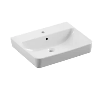 sanibel 3001-Waschtisch A23 eckige Form 600x470mm unterbaufähig weiß