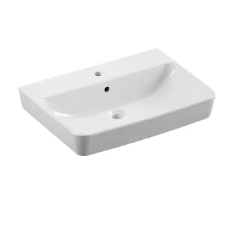 sanibel 3001-Waschtisch A23 eckige Form 650x470mm unterbaufähig weiß