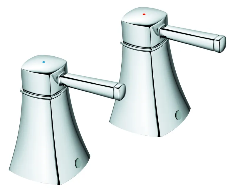GROHE Griffpaar Grandera 48325 Markierung blau/rot chrom