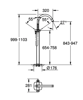 GROHE Einhand-Wannenbatterie Grandera 24375 Bodenmontage FMS chrom – Bild 5