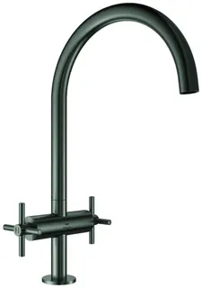 GROHE 2-Griff-Spültischbatterie Atrio 30609 C-Auslauf supersteel